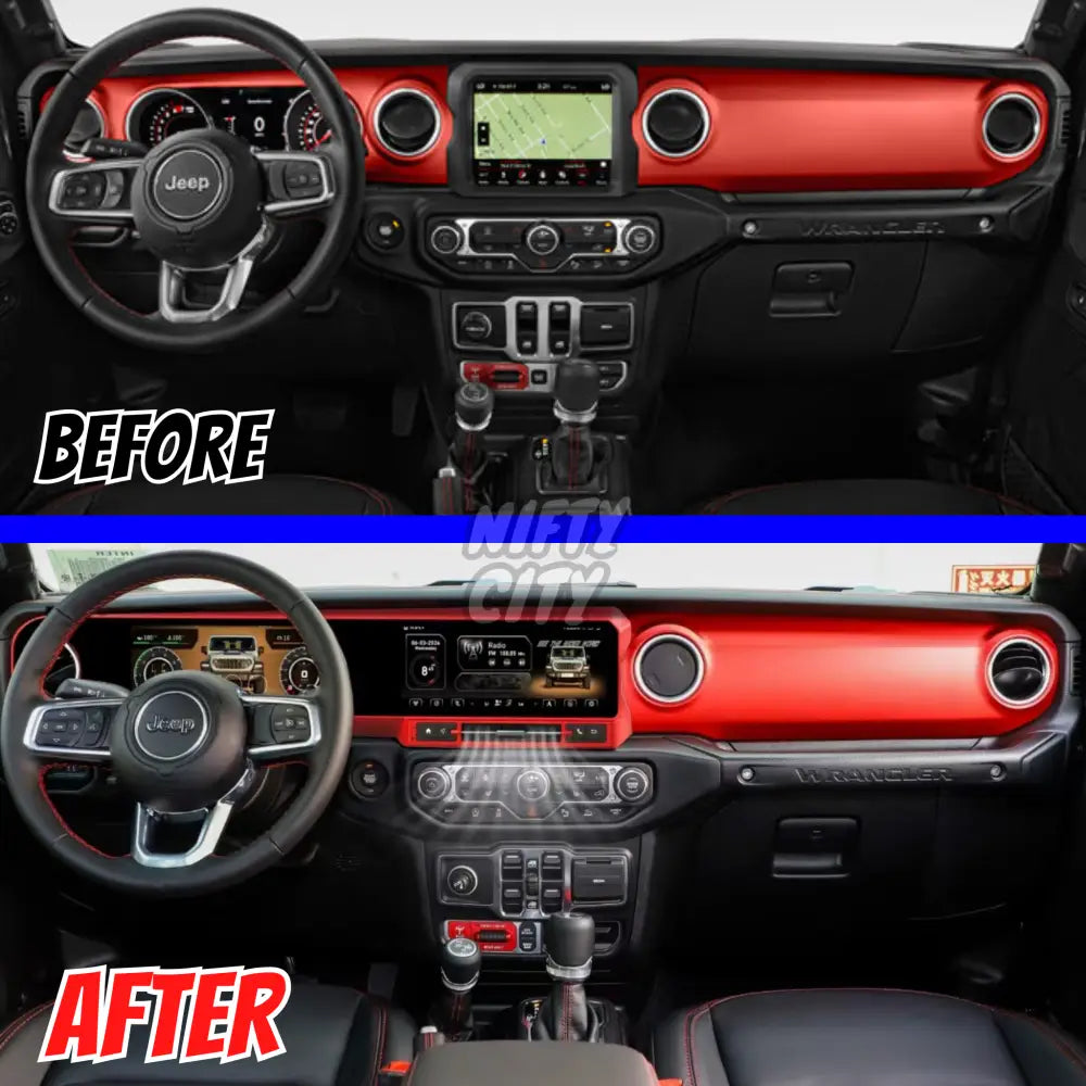 Jeep Wrangler 2018-2023 Digital Instrument Cluster Dash Upgrade Long Qled Screen