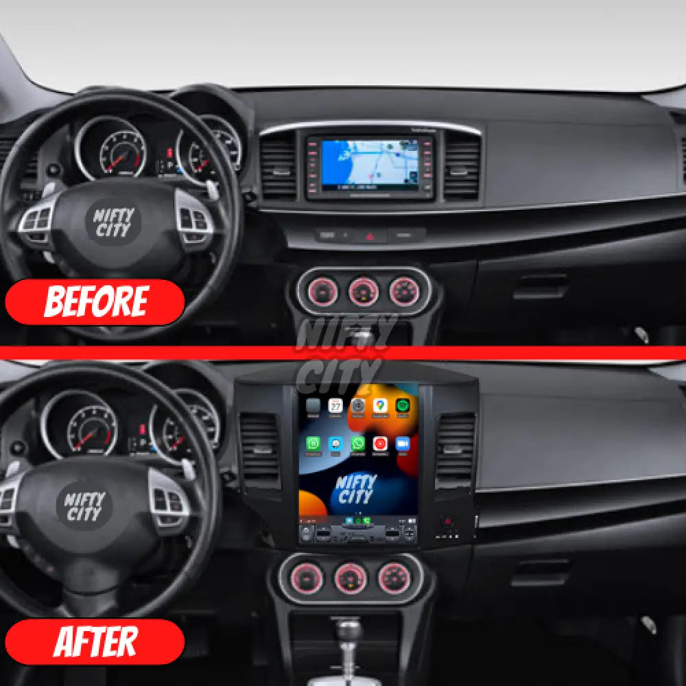 Mitsubishi Lancer 2007-2017 Apple CarPlay & Android Auto Tesla-Style - Nifty City