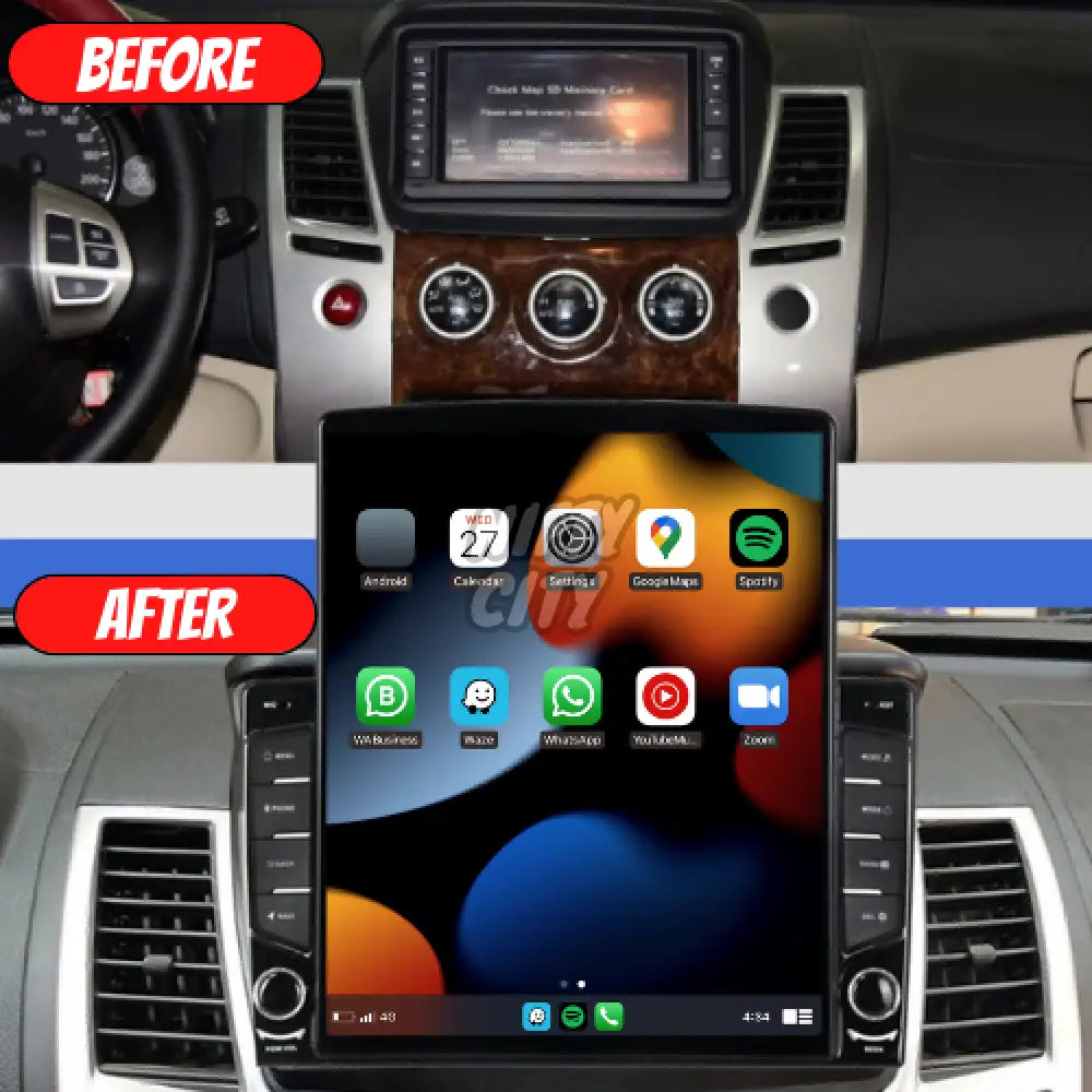 Mitsubishi Triton 2008-2016 Apple CarPlay & Android Auto Tesla-Style - Nifty City