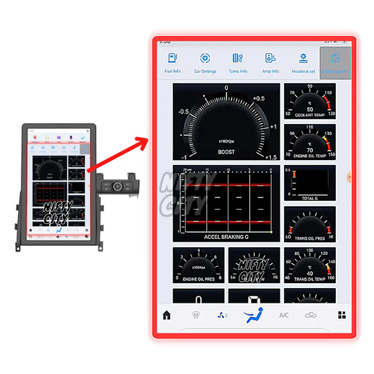 Nissan GT-R 2008-2016 Apple CarPlay & Android Auto Tesla-Style 14.5" - Nifty City
