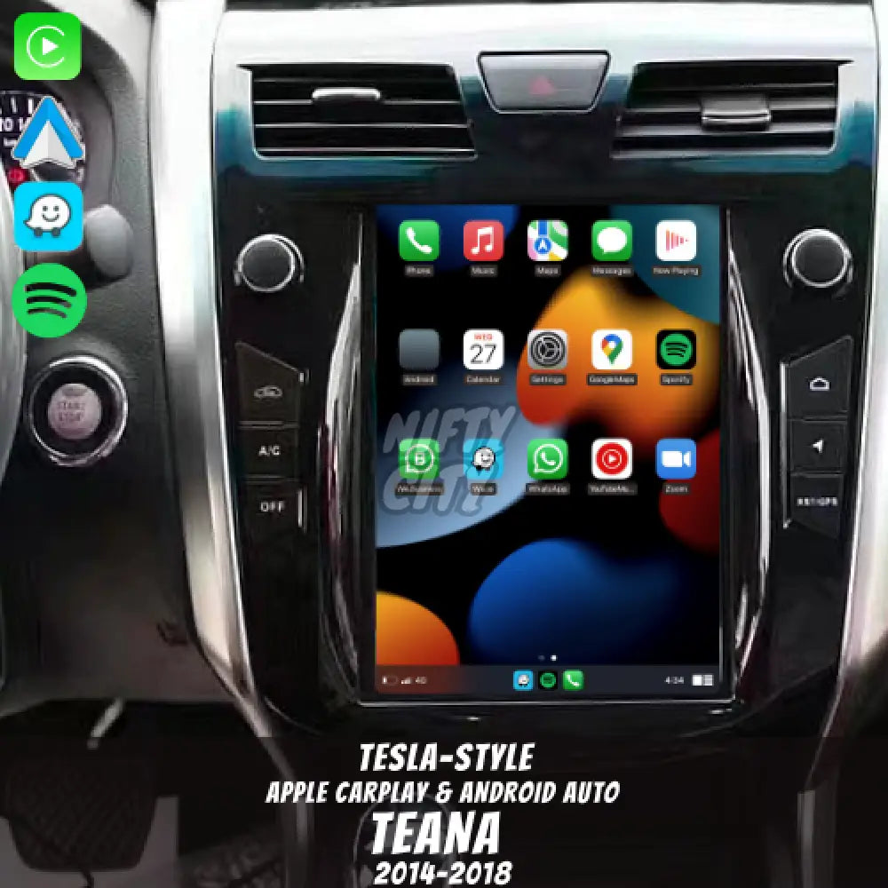 Nissan Teana 2008-2018 Apple CarPlay & Android Auto Tesla-Style - Nifty City