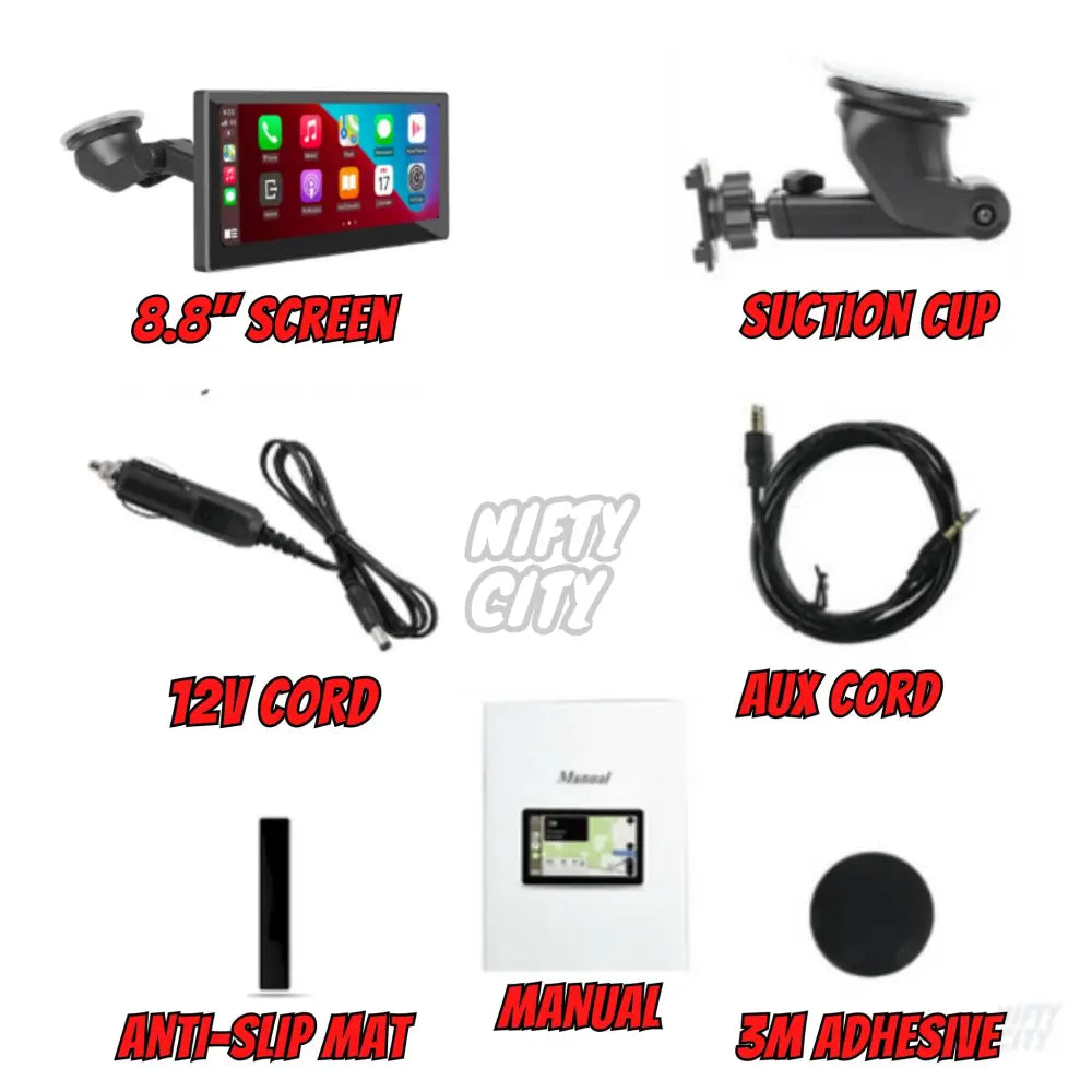 Portable Standalone Wireless Apple CarPlay & Wireless Android Auto - Nifty City