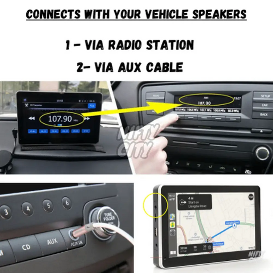 Portable Wireless Apple CarPlay & Android Auto In Any Car - Nifty City