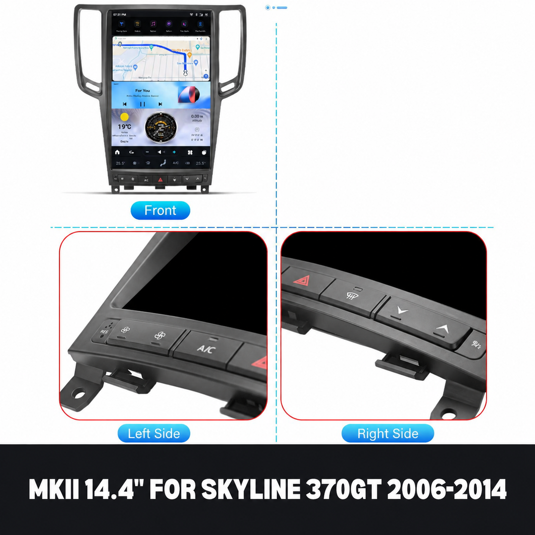 Skyline 370GT Android 13 Tesla-style screen details