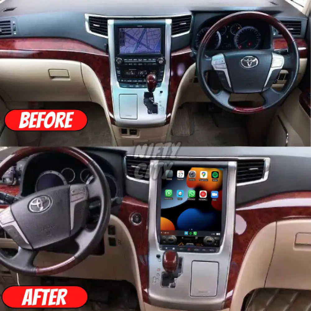 Toyota Alphard 2008-2014 Apple CarPlay & Android Auto Tesla-Style - Nifty City