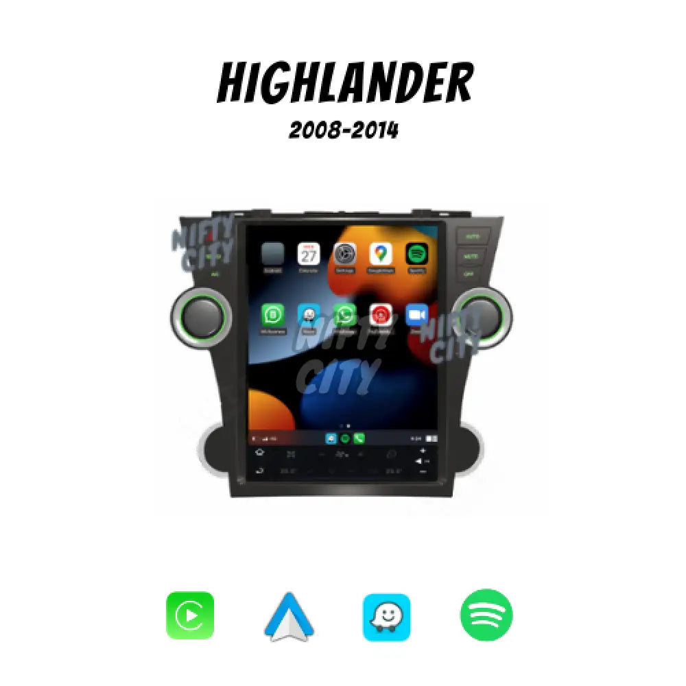 Toyota Highlander 2008-2019 Apple CarPlay & Android Auto Tesla-Style - Nifty City