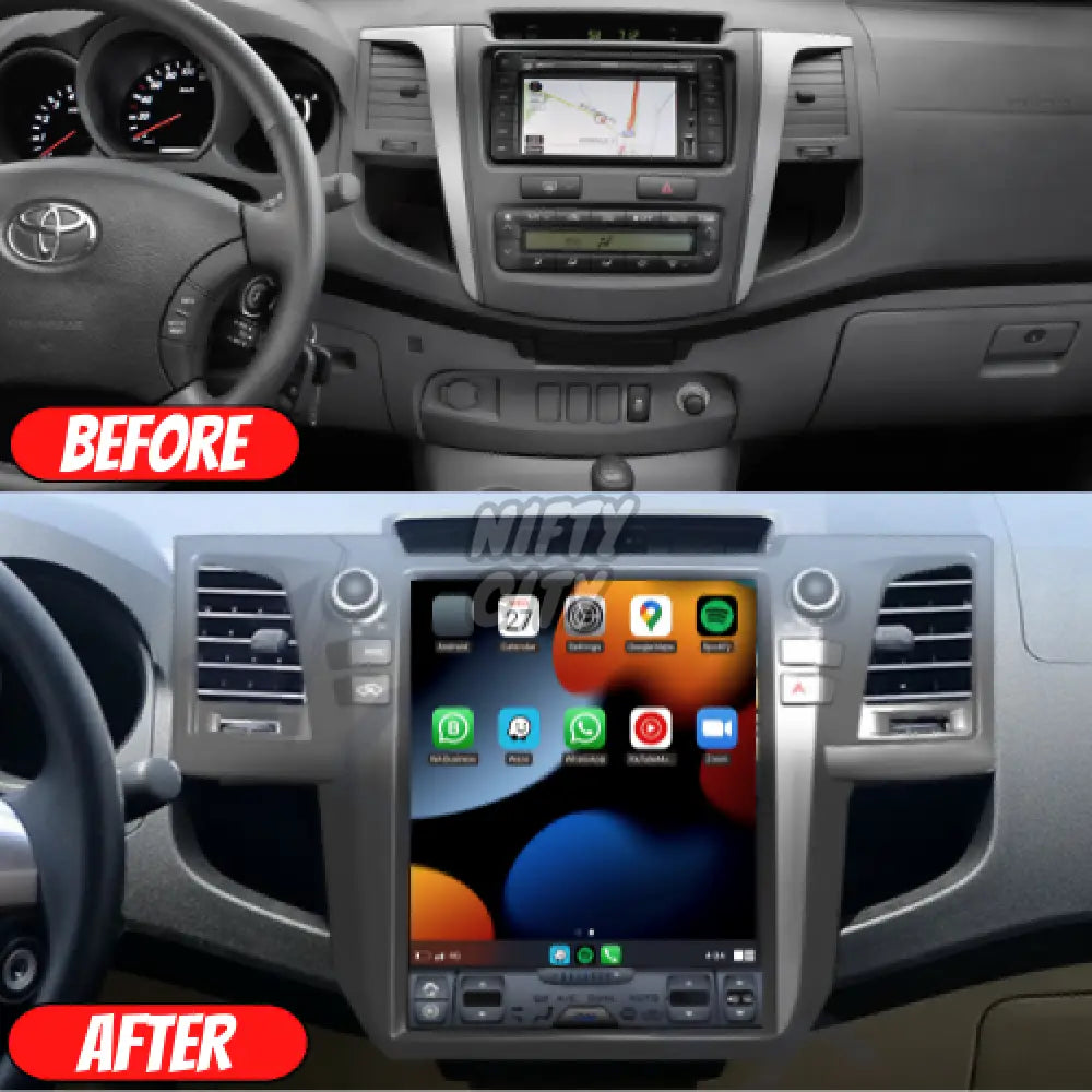 Toyota Hilux 2007-2015 Apple CarPlay & Android Auto Tesla-Style - Nifty City