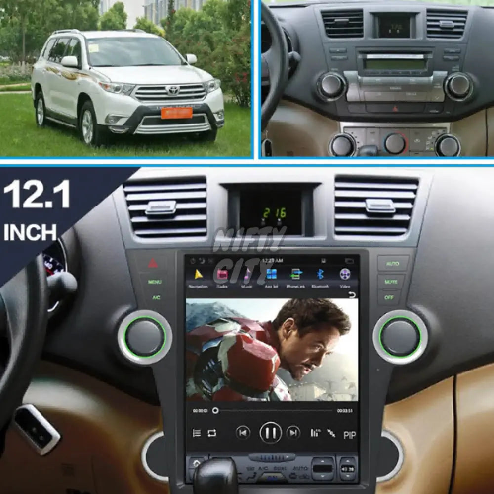 Toyota Kluger 2008-2014 Apple CarPlay & Android Auto Tesla-Style - Nifty City