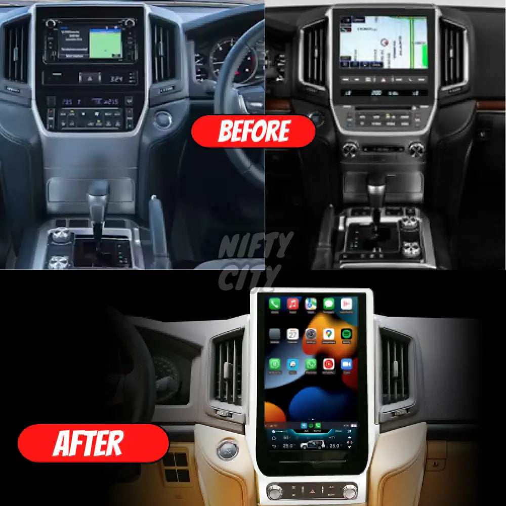 Toyota LC 200 2008-2020 Apple CarPlay & Android Auto Tesla-Style - Nifty City