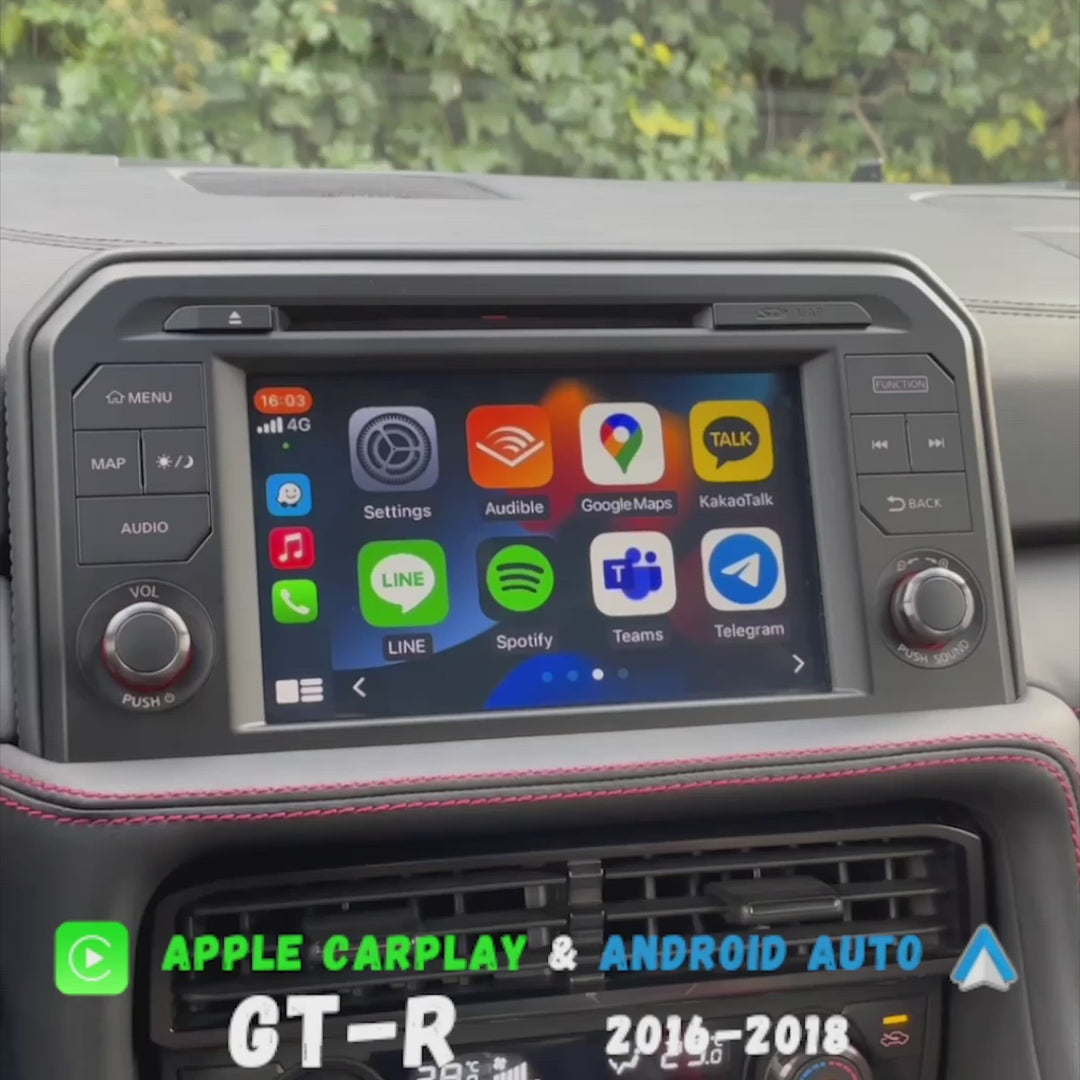 Nissan GT-R 2016-2021 R35 Apple CarPlay & Android Auto OEM Integration