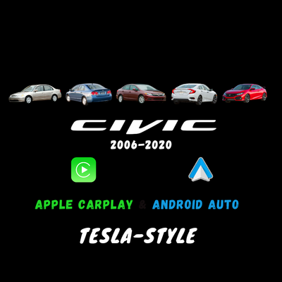 Honda Civic 2006-2020 Apple CarPlay & Android Auto Tesla-Style - Nifty City