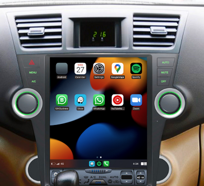 Toyota Kluger 2008-2014 Apple CarPlay & Android Auto Tesla-Style - Nifty City